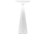 Zafferano Damina - Lampada Led Ricaricabile Da Tavolo, Touch Dimmer, 8H Di Autonomia, IP65 - Senza Fili, Finitura In Alluminio Bianca