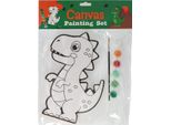 Pittura Su Tela - Dino - Incl. Pennello E 6 Colori Di Vernice