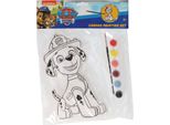 Tela Da Pittura Paw Patrol - Marshall - Incl. Pennello E 6 Colori Di Vernice