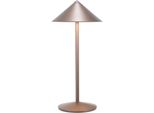 Zafferano Lampada Da Tavolo Led Ricaricabile Pina L Desk - 6W, IP65, Dimmer Touch, Testa Magnetica, Design Moderno Per Interni Ed Esterni - Bronzo