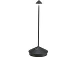 Lampada A Led Da Tavolo Pina Pro Nero Opaco Ricaricabile E Dimmerabile Senza Fili Zafferano 2200-2700-3000K IP54 Batteria Da 12H