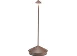 Lampada A Led Da Tavolo Pina Pro Corten Ricaricabile E Dimmerabile Senza Fili Zafferano 2200-2700-3000K IP54 Batteria Da 12H