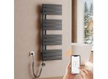 S'afielina Radiatore Elettrico Per Asciugamani 1041×400 Mm, Radiatore Elettrico Per Bagno Con Termostato, Wifi, Timer Programmabile, Display Lcd, 400 W, Antracite