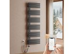 S'afielina Radiatore Elettrico Per Asciugamani 1599×500 Mm, Radiatore Elettrico Per Bagno Con Termostato, Wifi, Timer Programmabile, Display Lcd, 1000 W, Antracite