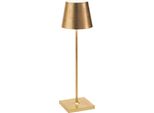 Zafferano Lampada A Led Da Tavolo Poldina Pro Foglia Oro Ricaricabile E Dimmerabile Con Batteria Fino A 12 Ore