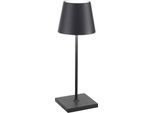 Zafferano Lampada A Led Da Tavolo Poldina Pro Mini Grigio Scuro Ricaricabile E Dimmerabile Con Batteria Fino A 12 Ore