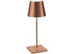 Zafferano Lampada A Led Da Tavolo Poldina Pro Mini Foglia Rame Ricaricabile E Dimmerabile Con Batteria Fino A 12 Ore