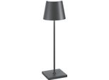 Zafferano Lampada A Led Da Tavolo Poldina Pro Grigio Scuro Ricaricabile E Dimmerabile Con Batteria Fino A 12 Ore. Da Uso Esterno IP65