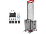 Succebuy Rete Da Allenamento Per Pallavolo Con Angolo E Altezza Regolabili, Rete Da Allenamento Portatile Con Carrello, Ruote E Borsa Per Il Trasporto Per Allenare Efficacemente Servizi E Schiacciate