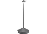 Lampada A Led Da Tavolo Pina Pro Grigio Scuro Ricaricabile E Dimmerabile Senza Fili Zafferano 2200-2700-3000K IP54 Batteria Da 12H