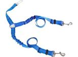 Inf Cintura Di Sicurezza Auto Doppia Per Animali: Guinzaglio Regolabile In Nylon Blu
