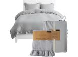 Deco4Home Biancheria Da Letto Con Volant | 220X200 | Grigio Chiaro