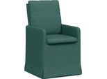 Vidaxl Sedie Da Pranzo 2 Pezzi Verde Scuro 57 X 67 X 98 Cm Tessuto