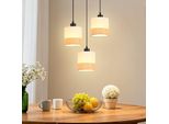 Zmh Lampada A Sospensione Tavolo Da Pranzo Lampada A Sospensione Lampada A 3 Fiamme Tavolo Da Pranzo Lampada Bianca E27 Cucina Sala Da Pranzo Lampada A Sospensione Per Il Soggiorno (Senza Lampadina)