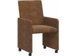 Vidaxl Sedie Da Pranzo Con Ruote 2 Pezzi Marrone 57 X 66 X 94 Cm