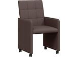 Vidaxl Sedie Da Pranzo 2 Pezzi Marrone Scuro 58 X 65 X 94 Cm Tessuto