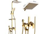 Set Di Rubinetteria Per Doccia, Funzione Doccia A Pioggia, Altezza Regolabile, Goldene-12 Pollici
