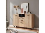 Credenza 'Noppen' Con 3 Ante E 2 Cassetti 100 X 150 X 38 Cm Effetto Rovere