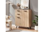 Credenza 'Noppen' Con 2 Ante E 2 Cassetti 100 X 80 X 38 Cm Effetto Rovere