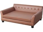 Divano Rialzato Per Cani - Letto Per Cani Xl - Pelle - Impermeabile - Copricuscino Rimovibile - Lavabile A Mano - Per Cani Di Taglia Grande - Tea Brown