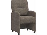 Vidaxl Sedie Da Pranzo Con Ruote 2 Pezzi Grigio Scuro 57 X 67 X 95 Cm
