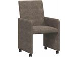 Vidaxl Sedie Da Pranzo Con Ruote 2 Pezzi Grigio Scuro 57 X 66 X 94 Cm