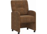 Vidaxl Sedie Da Pranzo Con Ruote 2 Pezzi Marrone 57 X 67 X 95 Cm