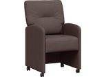 Vidaxl Sedie Da Pranzo Con Rotelle 2 Pz Marrone Scuro 57 X 67 X 95 Cm
