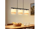 Zmh Tavolo Da Pranzo Luce A Sospensione 3 Fiamme Vintage Lampada A Sospensione Paralume In Tessuto Bianco Tavolo Da Pranzo Lampada A Sospensione Regolabile In Altezza E27 Sala Da Pranzo (Senza Lampadina)