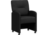 Vidaxl Sedie Da Pranzo Con Ruote 2 Pezzi Nero 57 X 67 X 95 Cm Tessuto