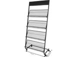 Portariviste, Design A 4 Livelli, Struttura In Metallo Resistente, Nero