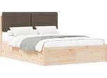 Vidaxl Struttura Letto Con Testiera Imbottita Taupe 140 X 200 Cm