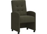 Vidaxl Sedie Da Pranzo Con Ruote 2 Pezzi Verde Militare 57 X 67 X 98 Cm