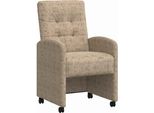 Vidaxl Sedie Da Pranzo Con Ruote 2 Pezzi Grigio Chiaro 57 X 67 X 98 Cm