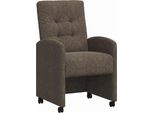 Vidaxl Sedie Da Pranzo Con Ruote 2 Pezzi Grigio Scuro 57 X 67 X 98 Cm