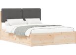 Vidaxl Struttura Letto Con Testiera Imbottita Grigio Scuro 140 X 190 Cm