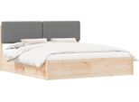 Vidaxl Struttura Letto Con Testiera Imbottita Grigio Chiaro 200 X 200 Cm
