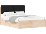 Vidaxl Struttura Letto Con Testiera Imbottita Nera 160 X 200 Cm