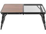 Tavolo Da Campeggio Portatile, Design Pieghevole, Regolabile In Altezza, Marrone Scuro