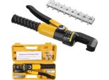 Pinza A Crimpare Idraulica, Forza Massima Di 10 Tonnellate, Corsa Di Crimpatura Di 12 Mm, Supporta Fili Di Dimensioni Comprese Tra 12 Awg E 2/0 Awg, Testa Rotante A 360°, Include Matrici Di Diverse Dimensioni