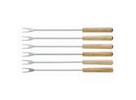 Forchetta Per Fonduta Modessa 6 Pezzi In Legno, Acciaio Inox