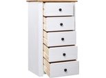 Syfax™ Credenza Bianca 46X40X89 Cm In Legno Massello Di Pino Panama