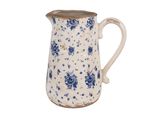 Brocca Decorativa Clayre & Eef 21X15X23 Cm Beige Blue Ceramic Roses