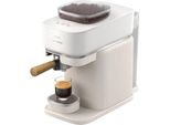 Philips Baristina BAR302/20 Macchina Da Caffè Con Macinino, Bianca, Portafiltro In Legno