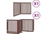 Vidaxl Cancelletto Per Cani A 6 Pezzi Con Porta Pieghevole Marrone 480 Cm Legno Di Pioppo