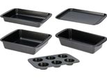 Set Di 5 Teglie In Acciaio Con Superficie Antiaderente