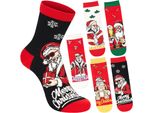 Brubaker 5 Paia Di Calze Natalizie - Babbo Natale Cool - Babbo Natale Con Occhiali Da Sole - Calze Natalizie Divertenti Da Uomo, Taglia 41-45