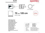 Asta Telescopica Per Doccia Spirella Asta Per Tenda Da Doccia, Regolazione Dell'asta Telescopica 75 - 125 Cm, Ø12,7 Cm, Acciaio Inox - Da Incollare O Forare - Con Anelli Per Tende Da Doccia Coordinati