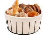 Cestino Per Pane E Frutta Bremermann Nero, Sfoderabile E Lavabile Beige