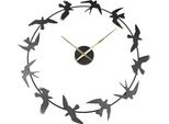Orologio Da Parete Clayre & Eef 69X66 Cm Uccelli In Ferro Nero